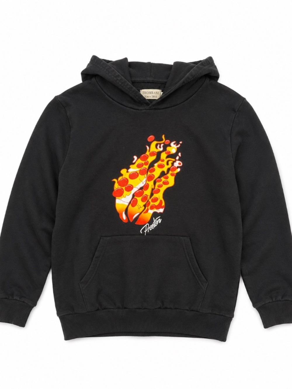 Preston Merch Black Pizza Graphic Hoodie